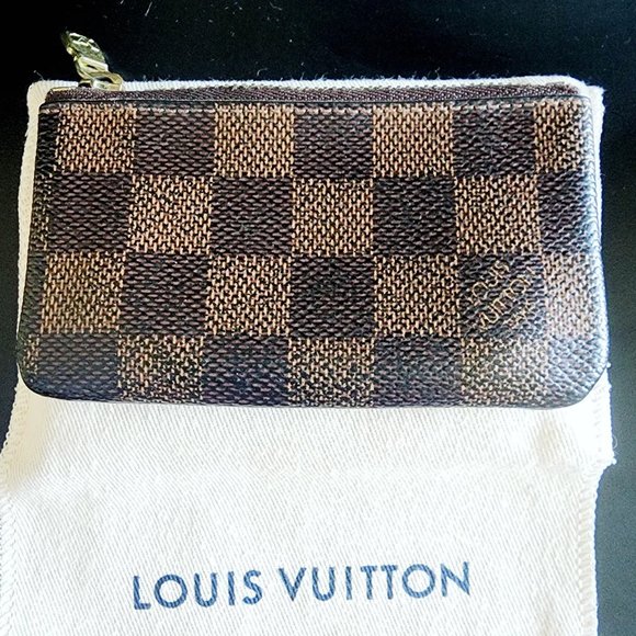 Louis Vuitton Pochette Cles Damier Ebene Canvas Coin Purse Excellent Condition - Picture 6 of 15